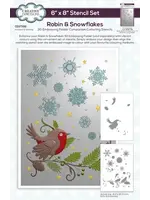 Robin & Snowflakes Companion Colouring Stencil (CEST168)
