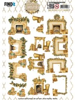 3D Push Out - Berries Beauties - Glowing Christmas - Fireplace