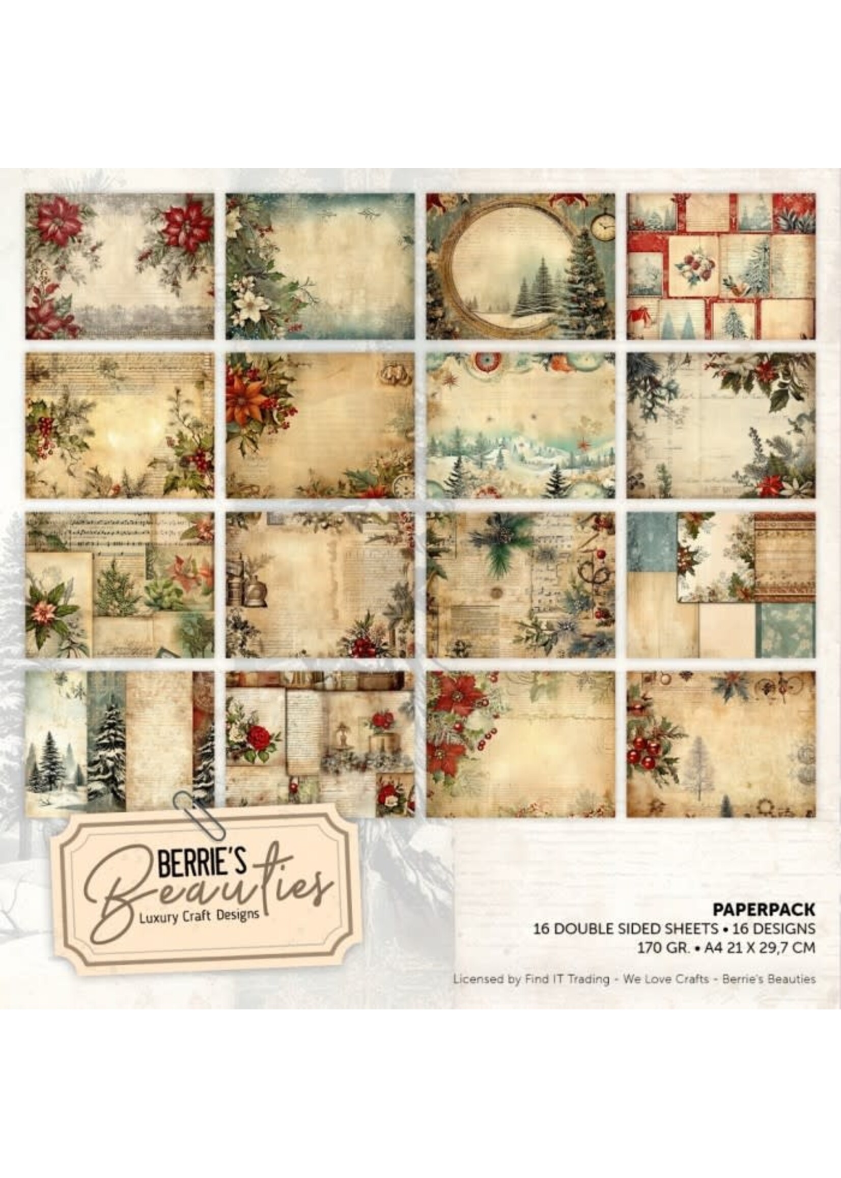 Paperpack - Berries Beauties - Vintage Christmas - A4