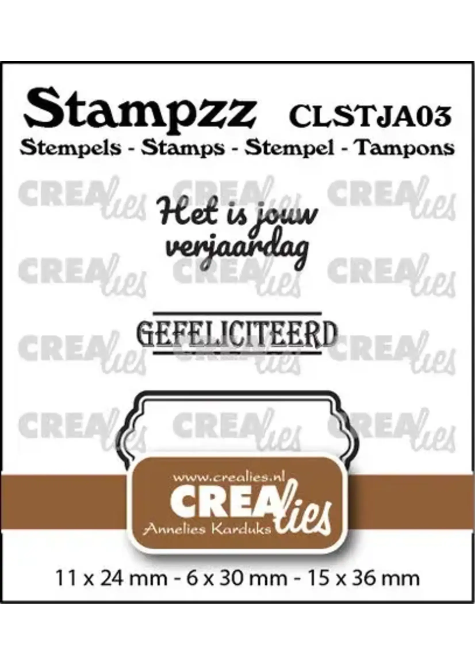 Stampzz Stempel No. 3 Stempelset Jarig (CLSTJA03)