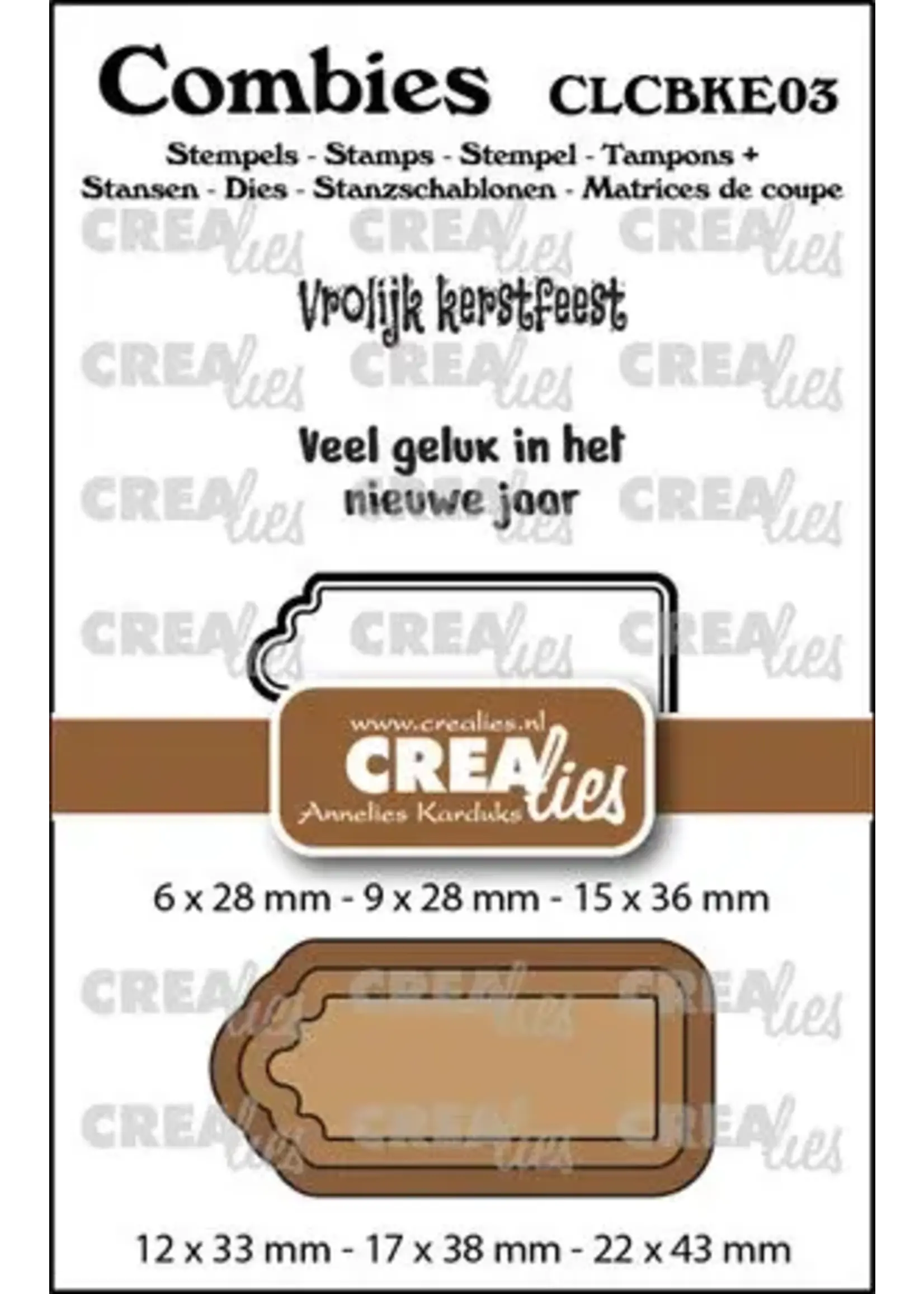 Combies Stempel + Stans No. 3 Stempelset Kerst (teksten + tags/labels) (CLCBKE03)