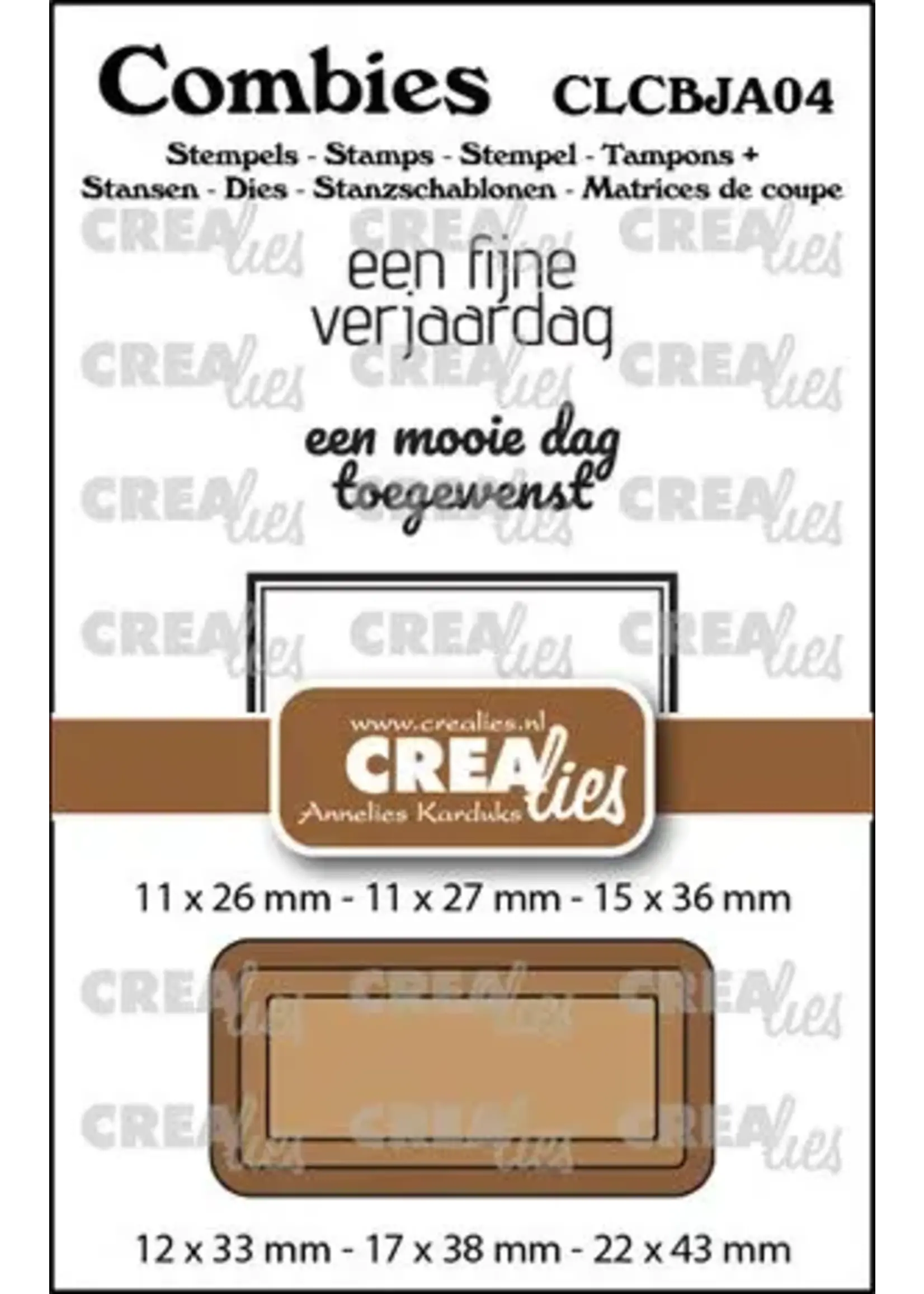 Combies Stempel + Stans No. 4 Stempelset Jarig (teksten + tags/labels) (CLCBJA04)
