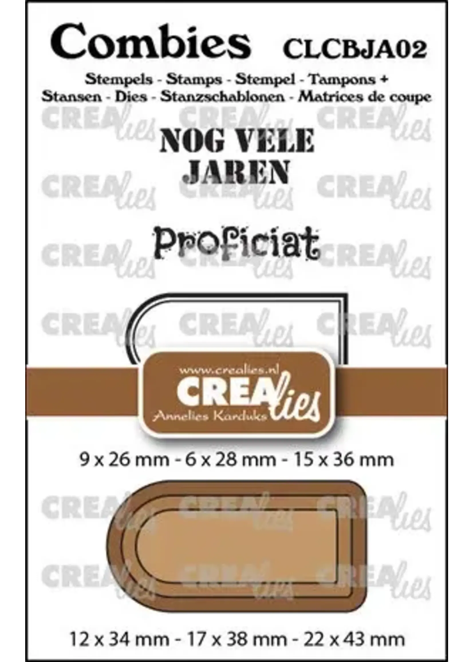Combies Stempel + Stans No. 2 Stempelset Jarig (teksten + tags/labels) (CLCBJA02)