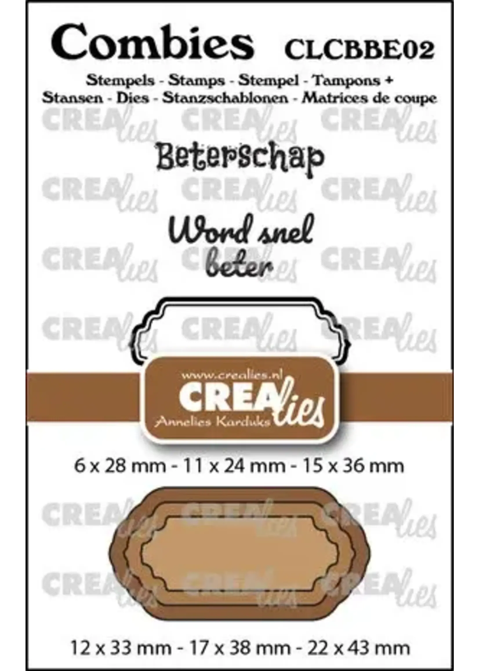 Combies Stempel + Stans No. 2 Stempelset Beterschap (teksten + tags/labels) (CLCBBE02)
