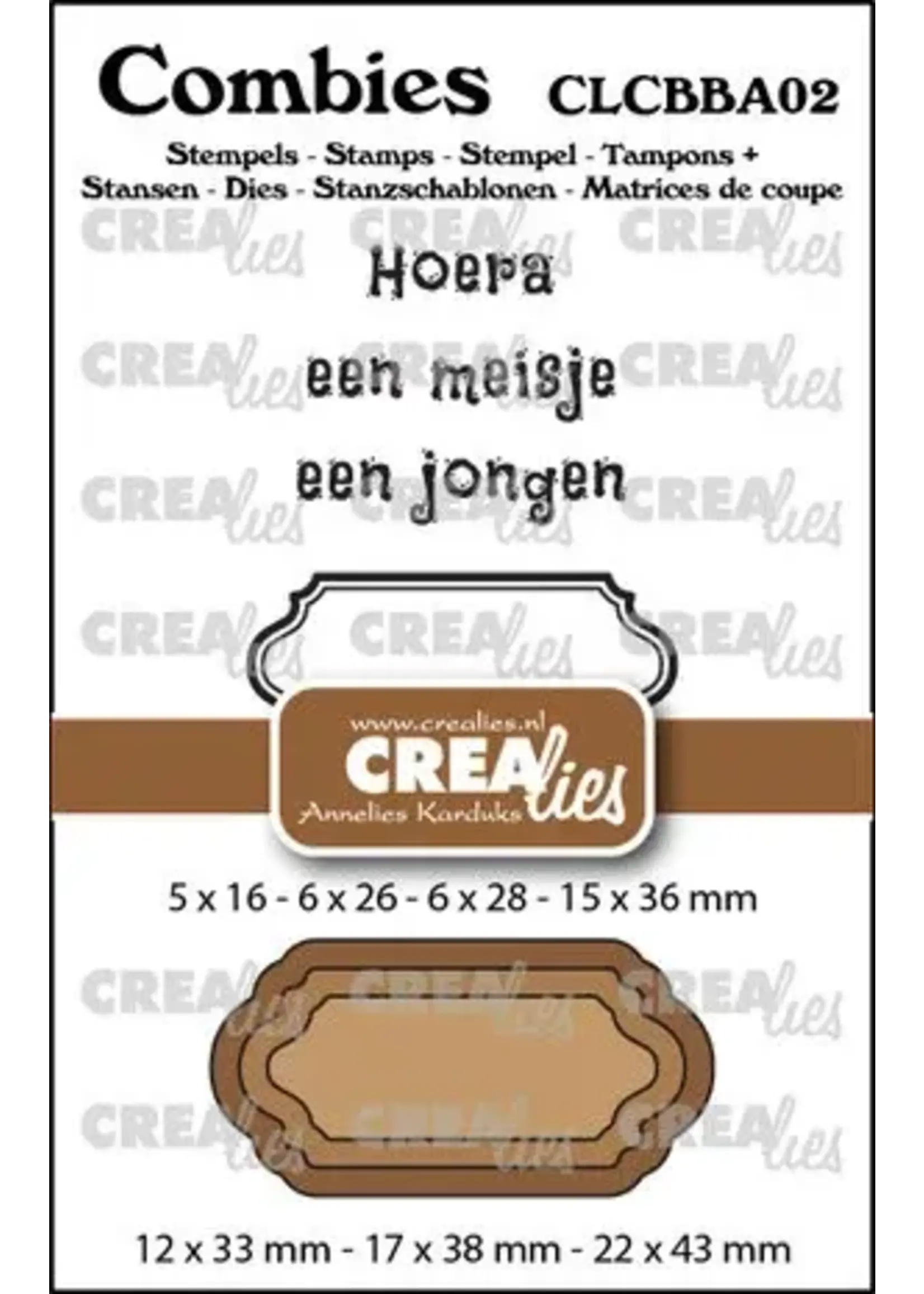 Combies Stempel + Stans No. 2 Stempelset Baby (teksten + tags/labels) (CLCBBA02)