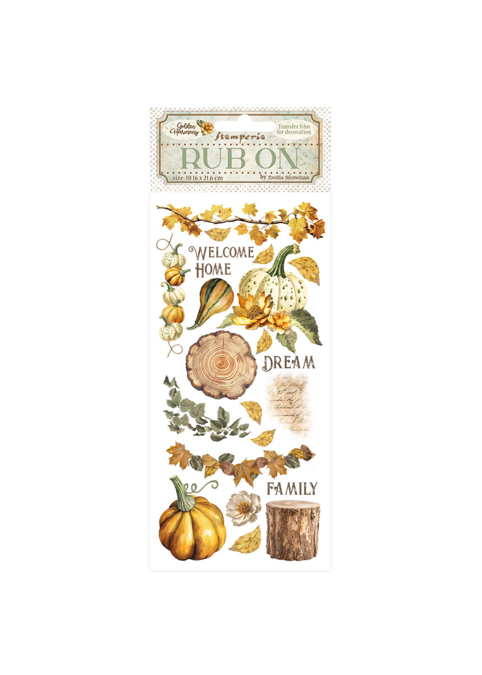 Rub-on cm 10,16x21,6 - Golden Harmony pompoenen CME-code: DFLRB113