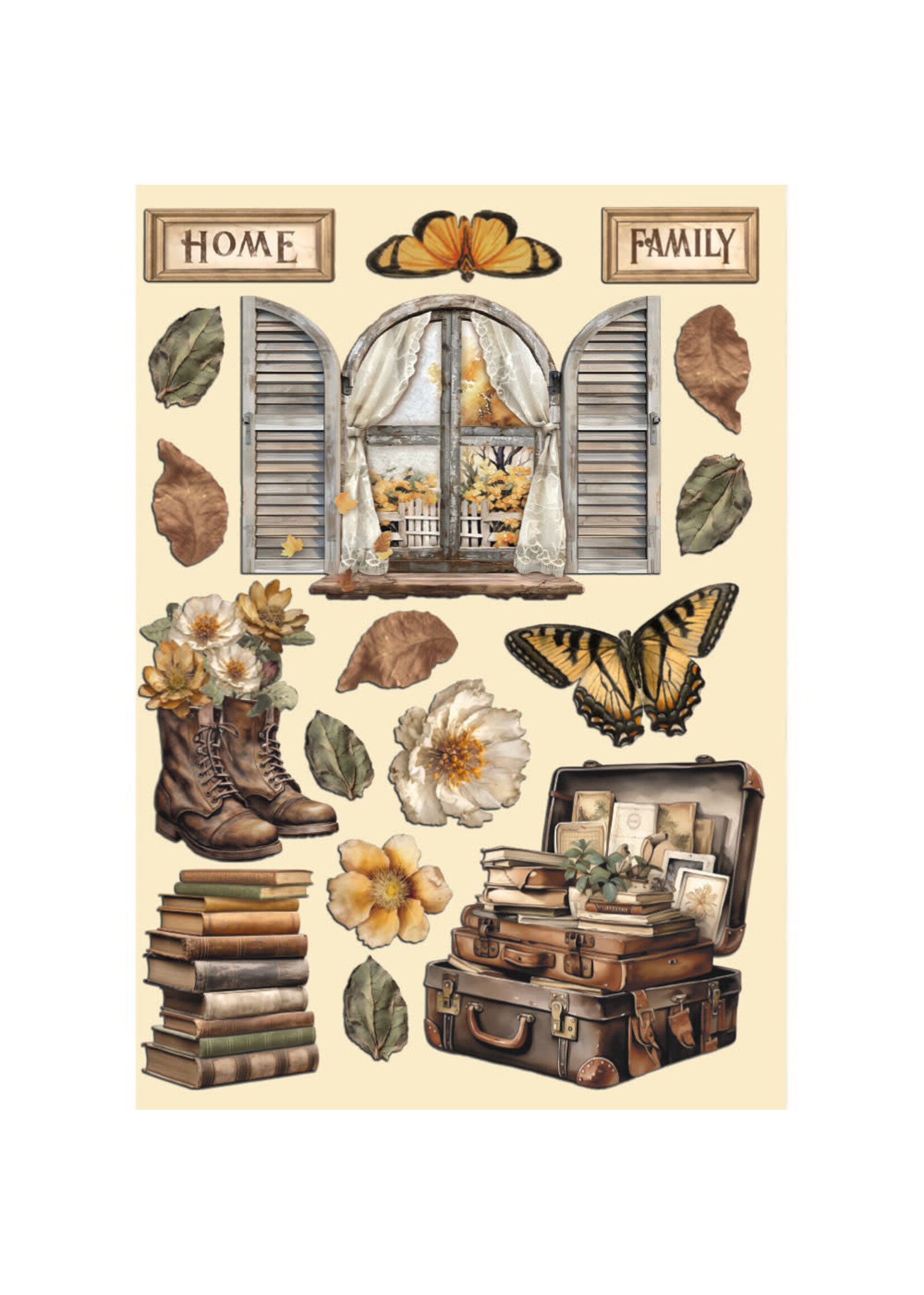 Gekleurd Houten vorm A5 - Golden Harmony accessoires CME-code: KLSP170