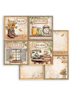 Scrapbooking dubbelzijdig blad - Golden Harmony 4 kaarten CME-code: SBB1025