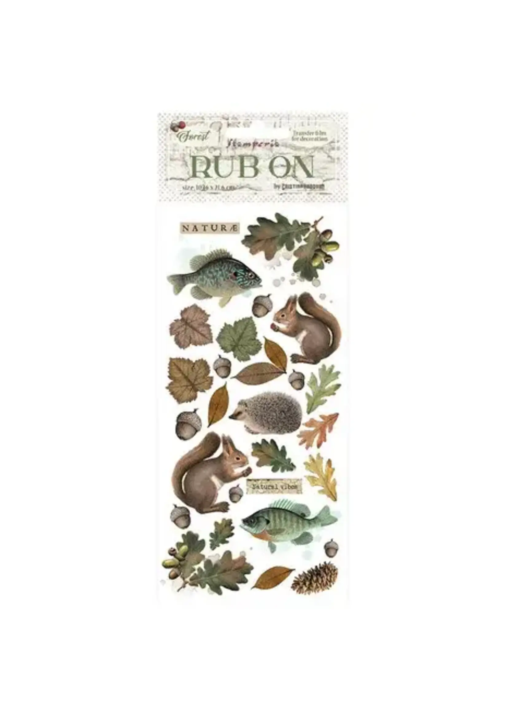 Forest Rub-On 4x8,5 Inch Leaves and Animals (DFLRB117)