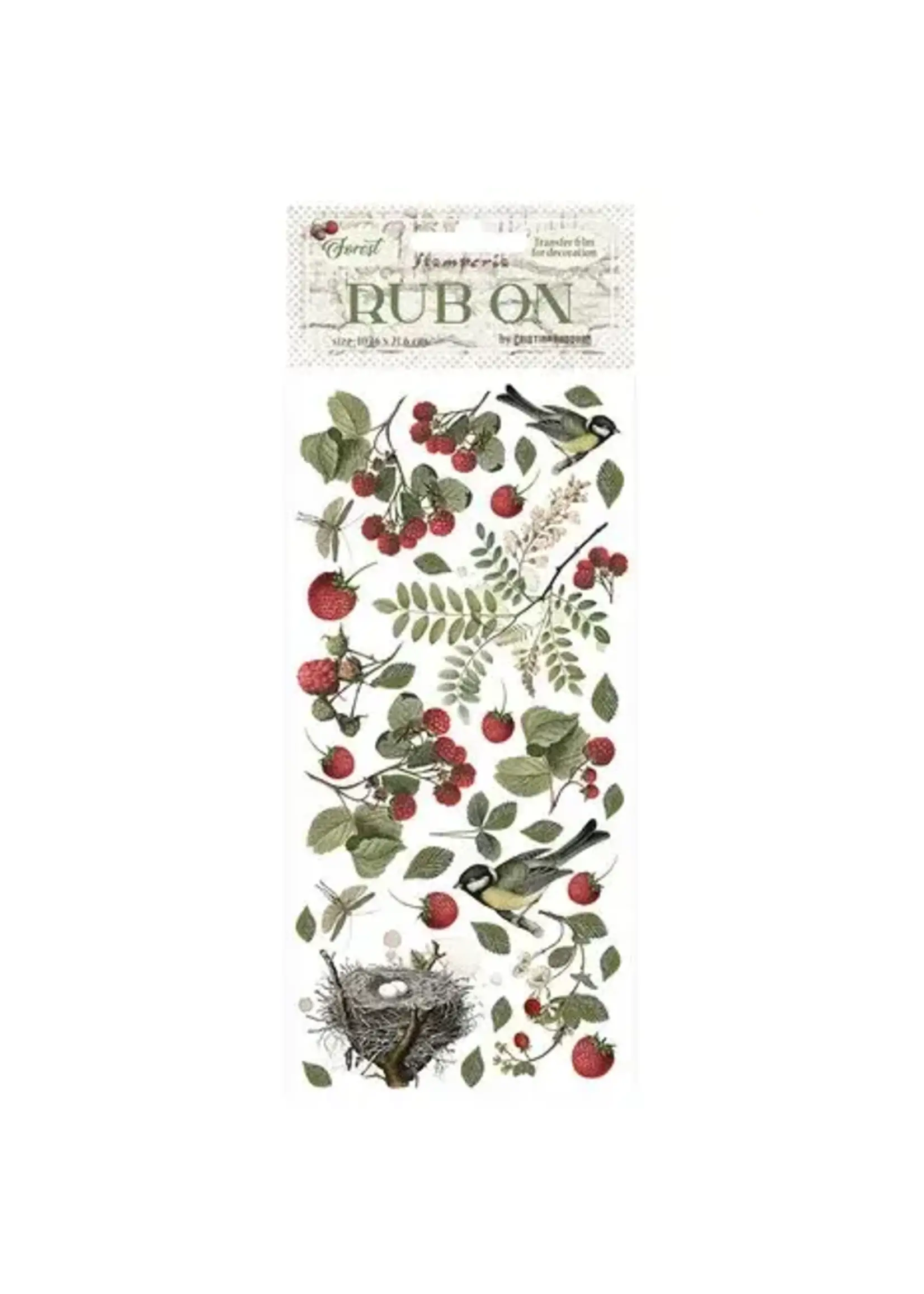 Forest Rub-On 4x8,5 Inch Bird and Nest (DFLRB116)