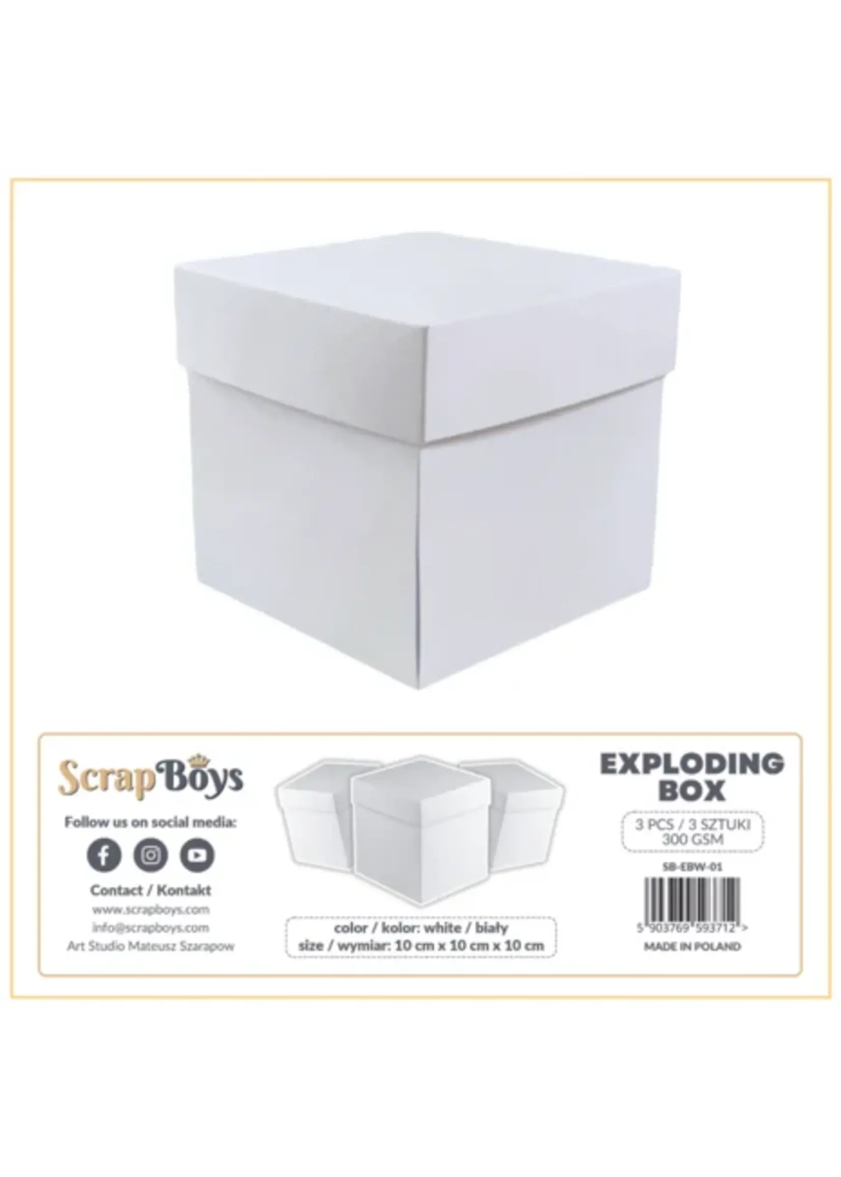 Exploding Box White (3pcs) (SB-EBW-01)