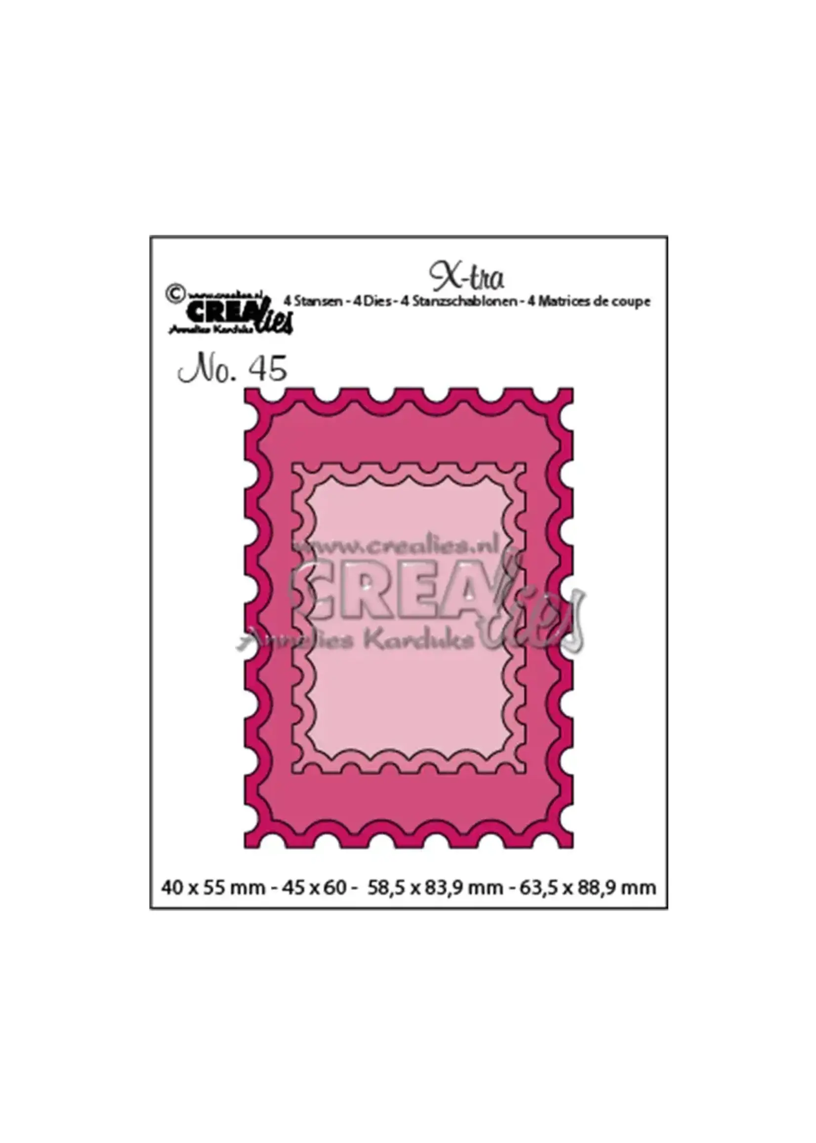 Crealies • Xtra ATC postzegel + kleine postzegel CrealiesCLXTRA45