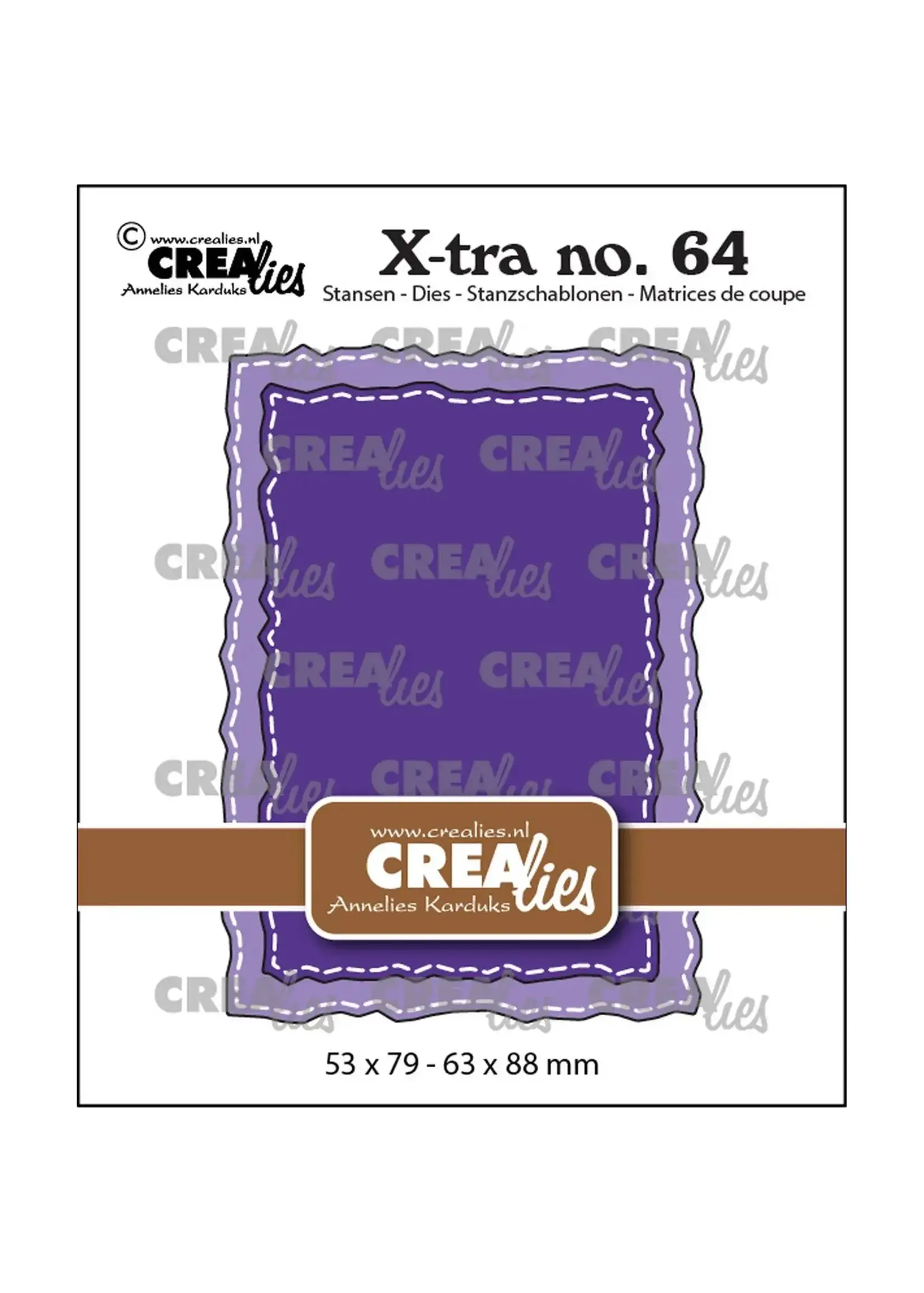 Crealies • X-tra Snijmal ATC Ruwe Randen met Stiksteeklijn CrealiesCLXTRA64