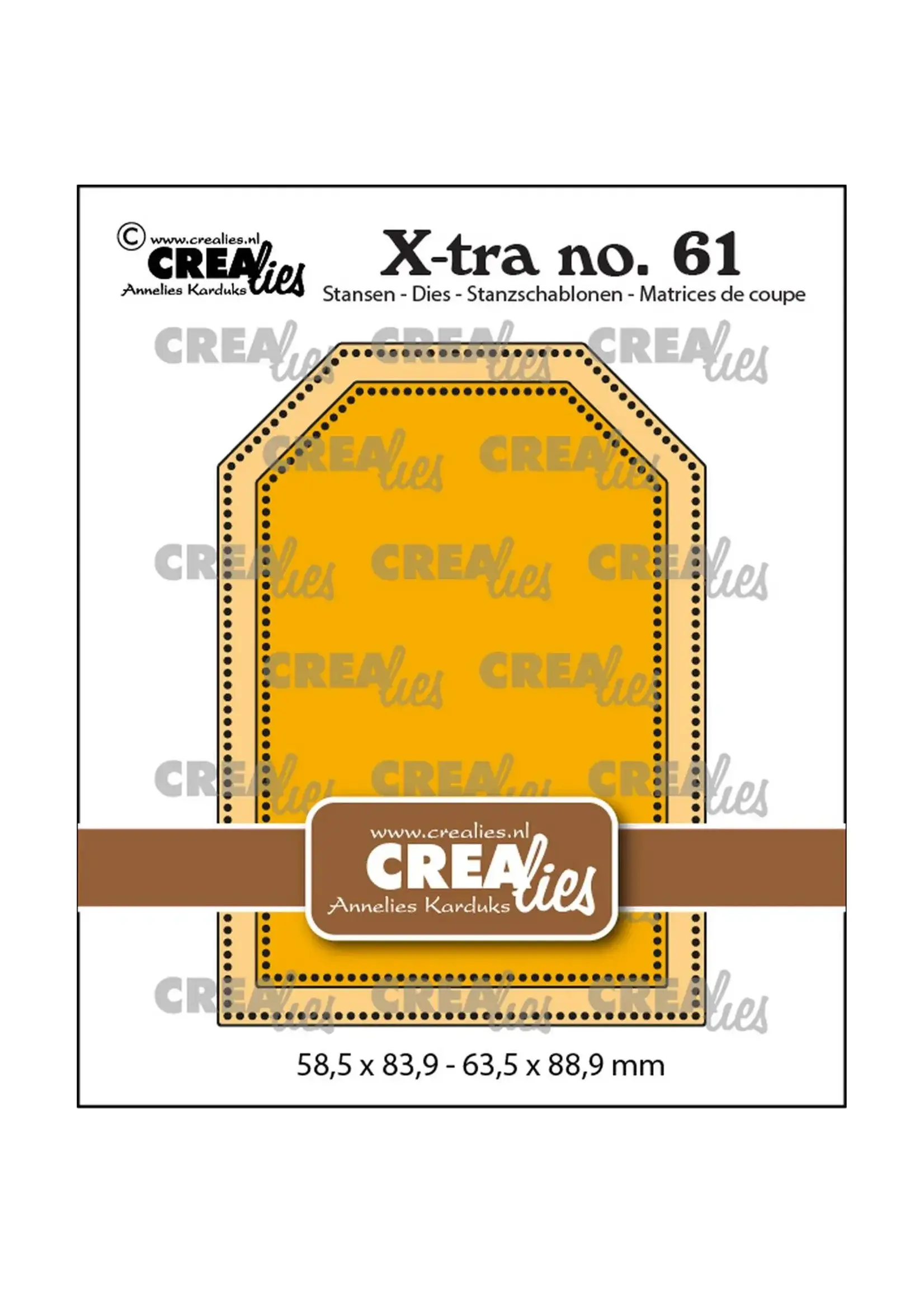 Crealies • Xtra ATC Label met stippenlijn CrealiesCLXTRA61