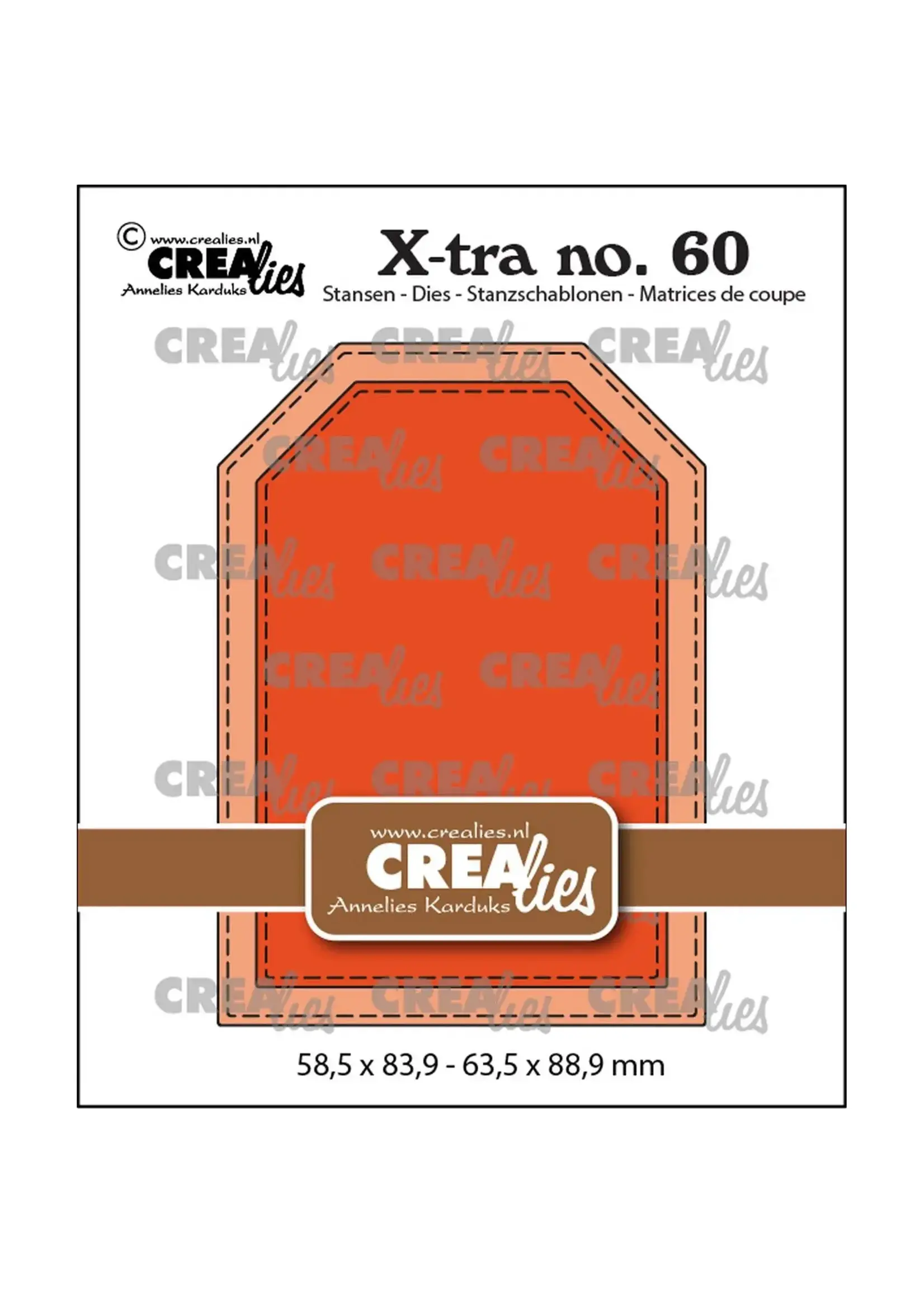 Crealies • Xtra ATC Label met stiksteeklijn CrealiesCLXTRA60