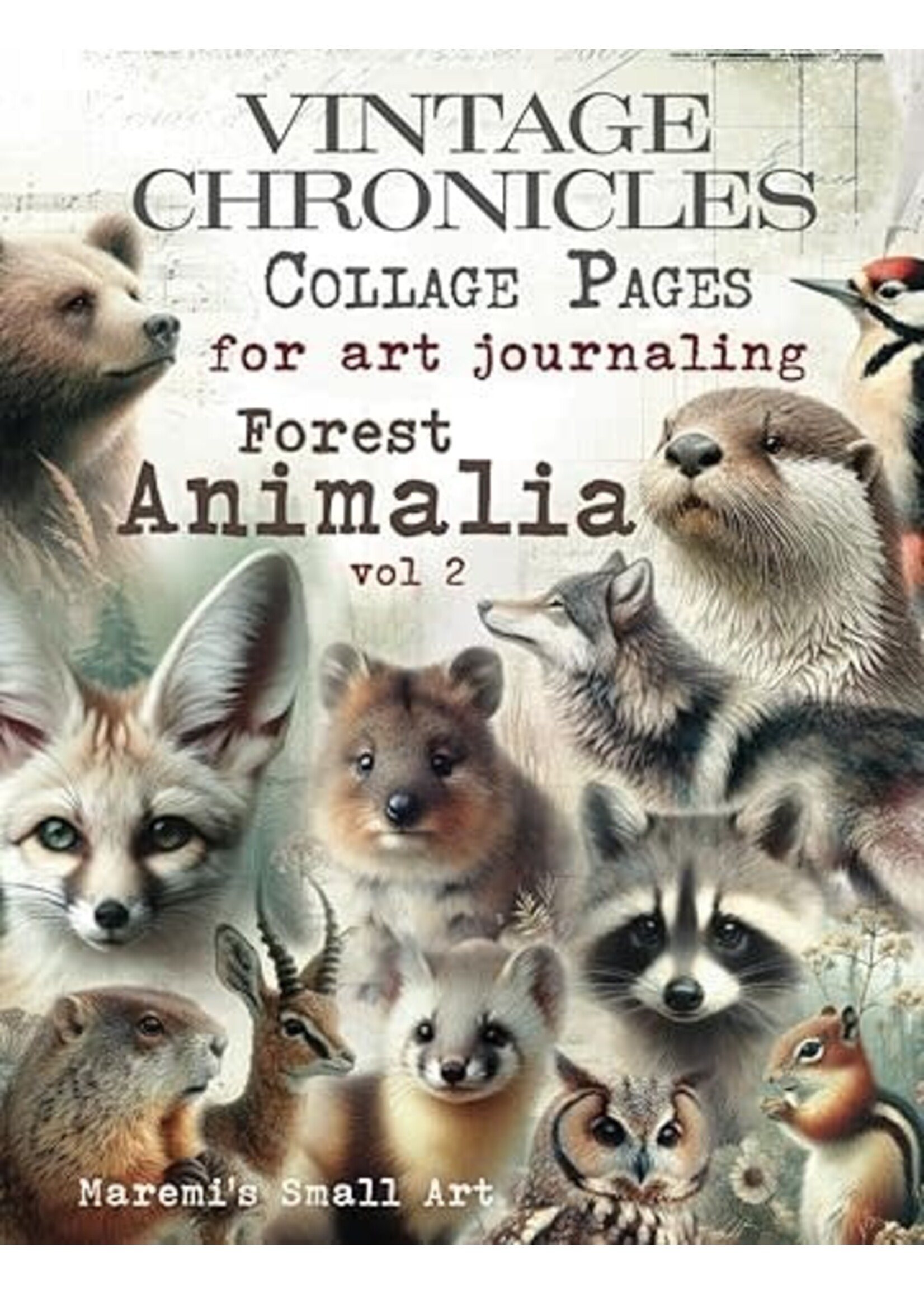 Maremi's Small Art - Vintage Chronicals Collage Pages for Art Journaling - Animalia Vol.2
