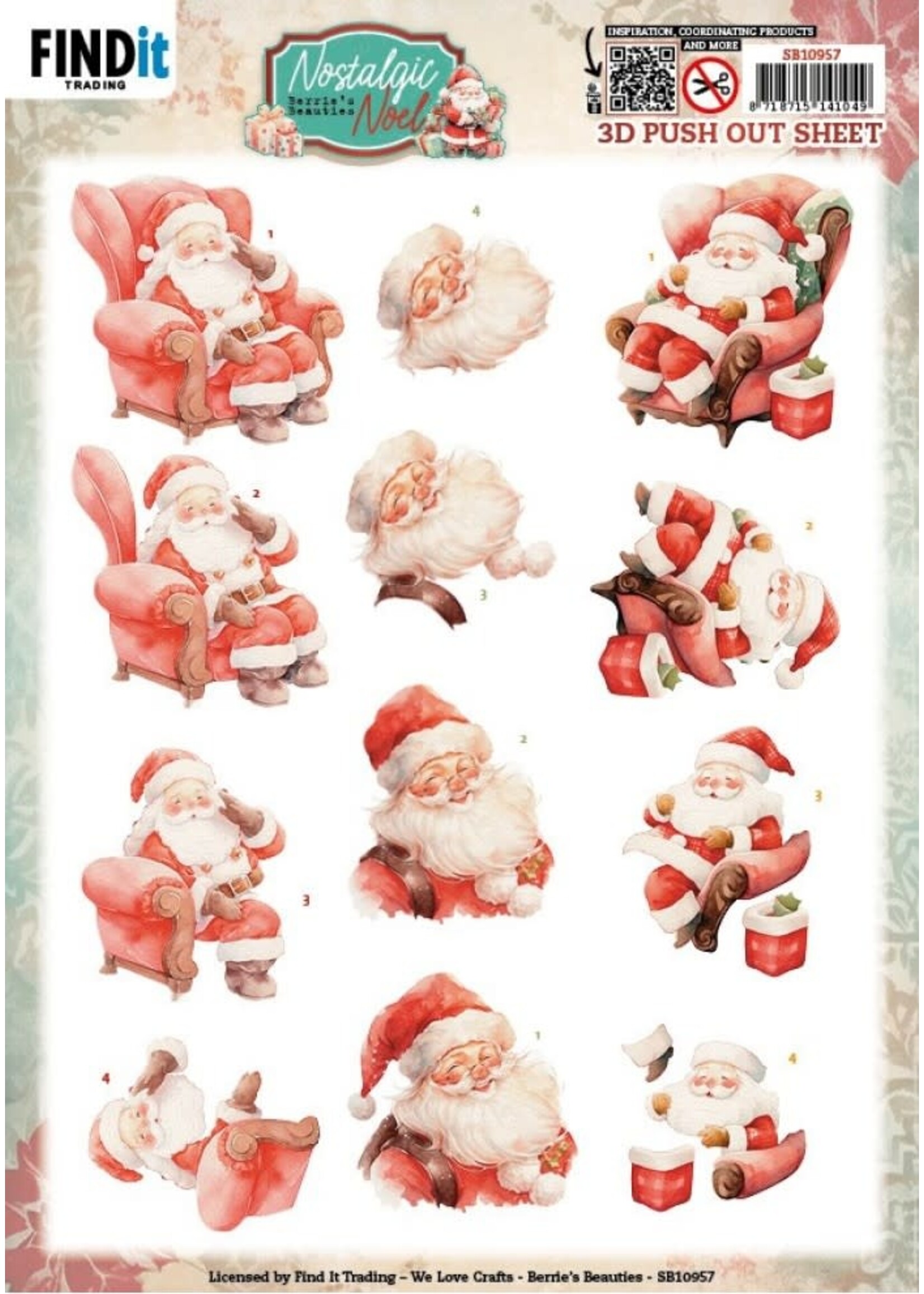 3D Push Out - Berries Beauties -Nostalgic Noel - Nostalgic Santa