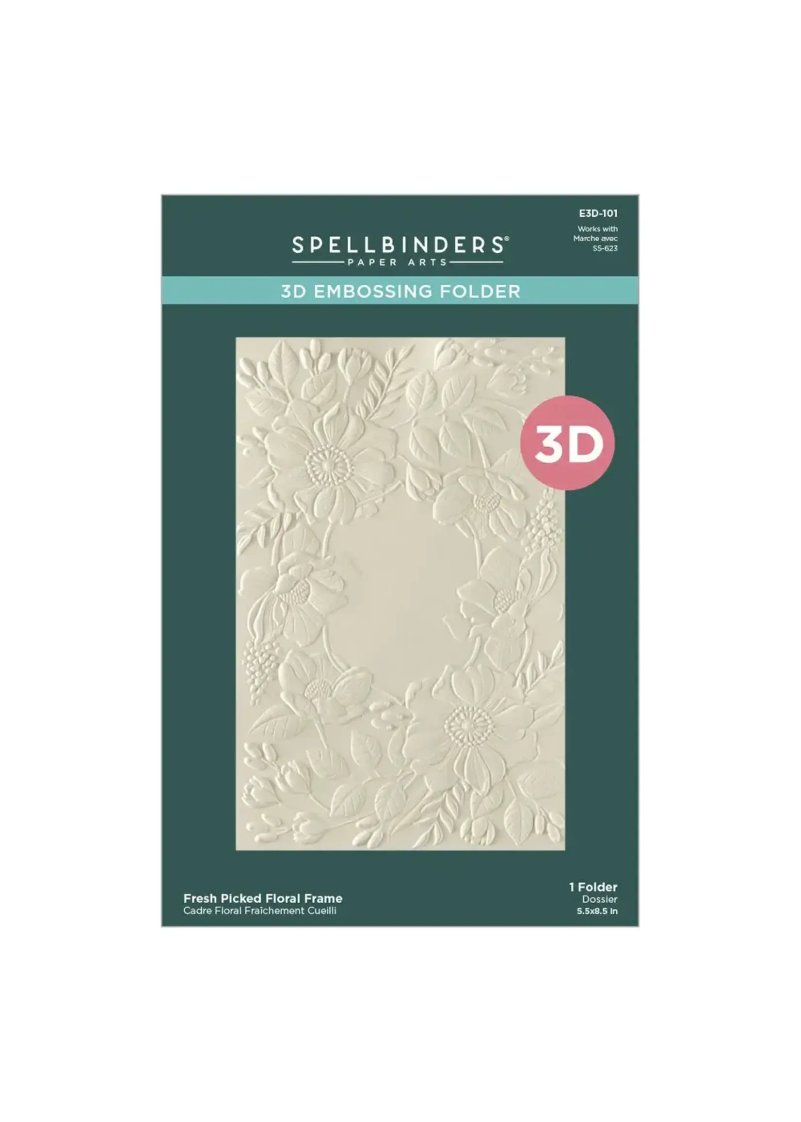 Vers geplukte bloemen frame 3D reliëf map (E3D-101)