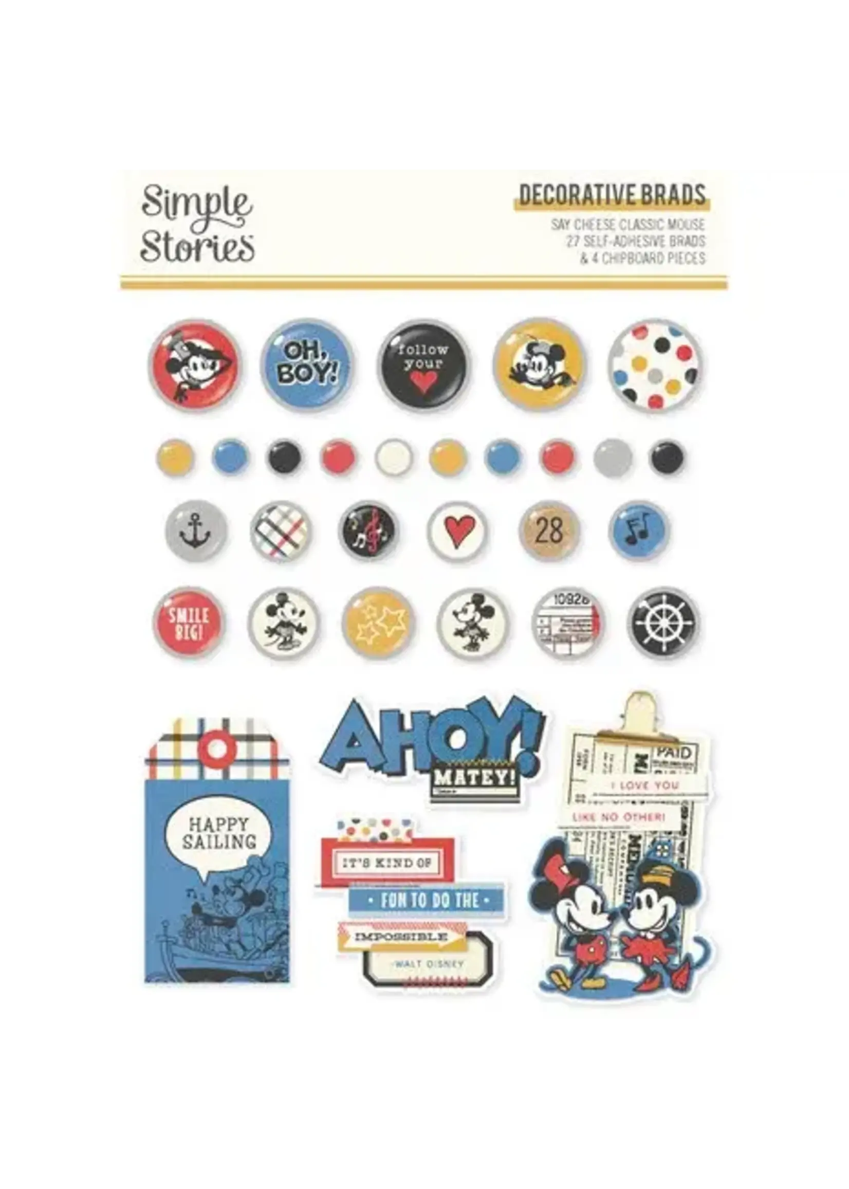 Say Cheese Classic Mouse Decoratieve Brads (23425)