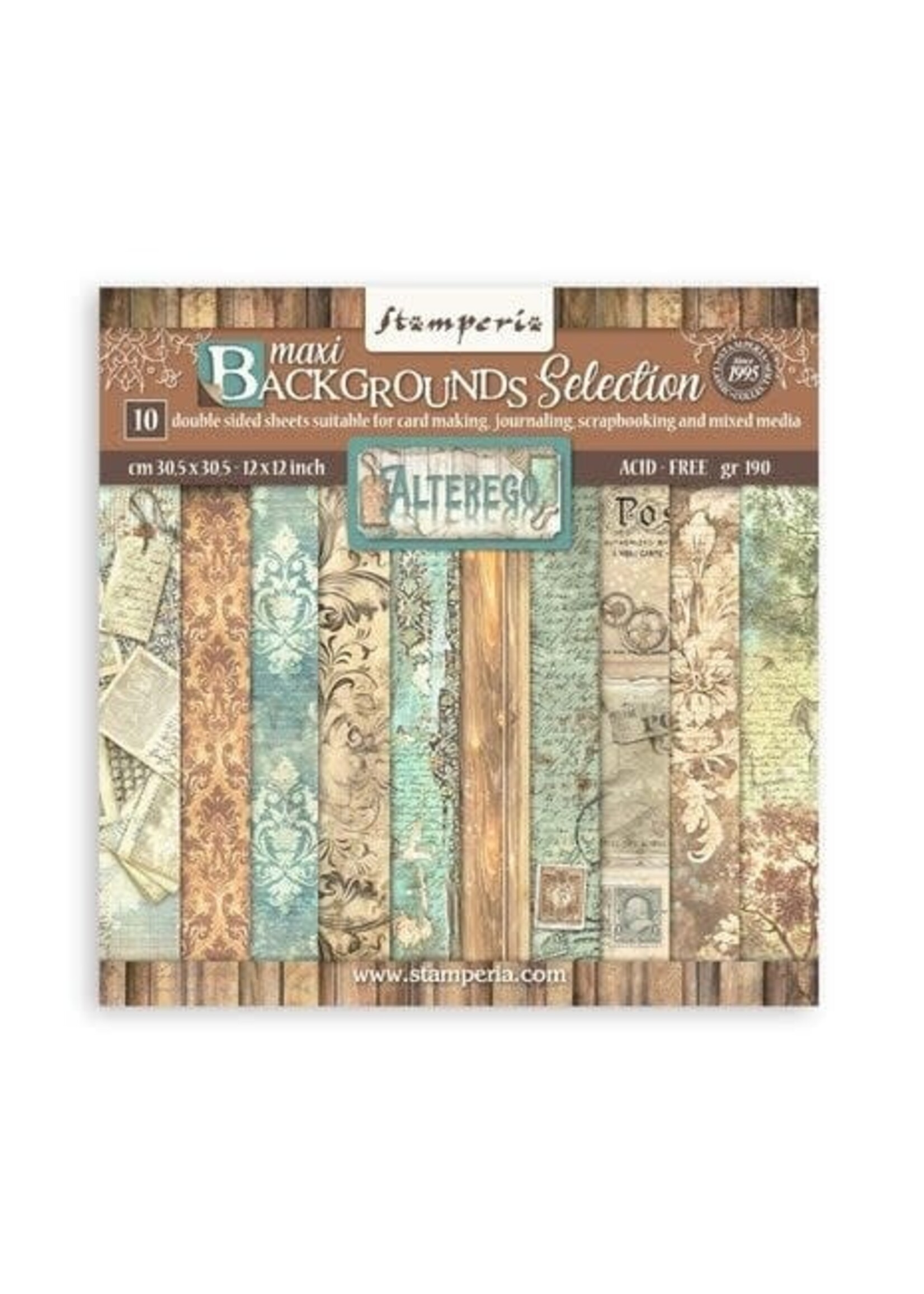 Alterego 12x12 Inch Paper Pack Maxi Achtergronden Selectie (SBBL162)