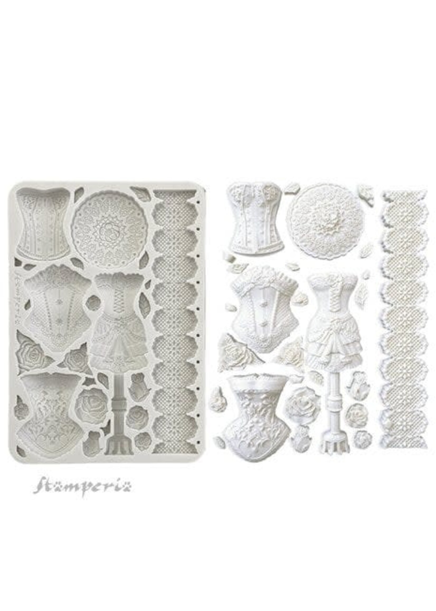 Oude Kant Siliconen Mal A5 Mannequins en Korsetten (KACMA543)