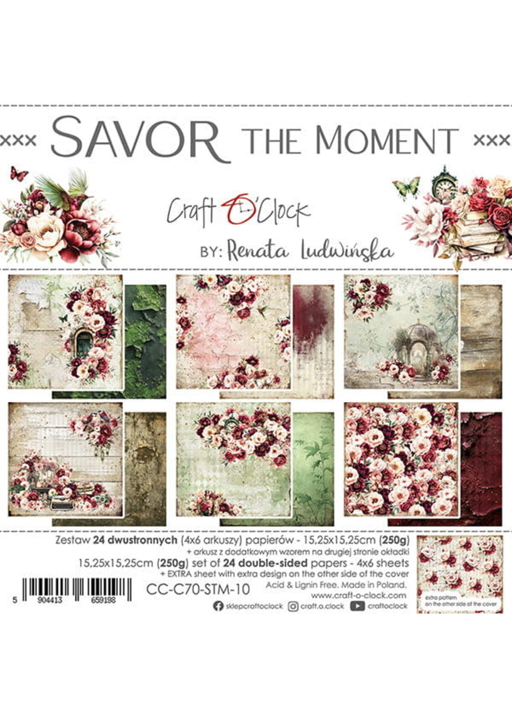 SAVOR THE MOMENT - een set papieren 15,25x15,25cm