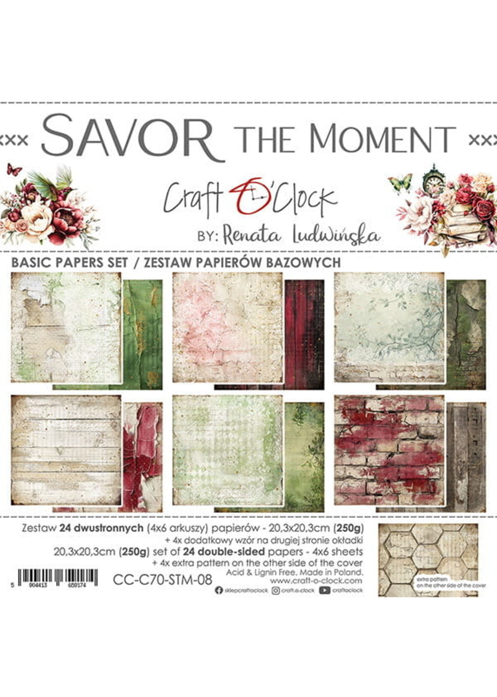 SAVOR THE MOMENT - een set papieren 20,3x20,3cm - BASIC