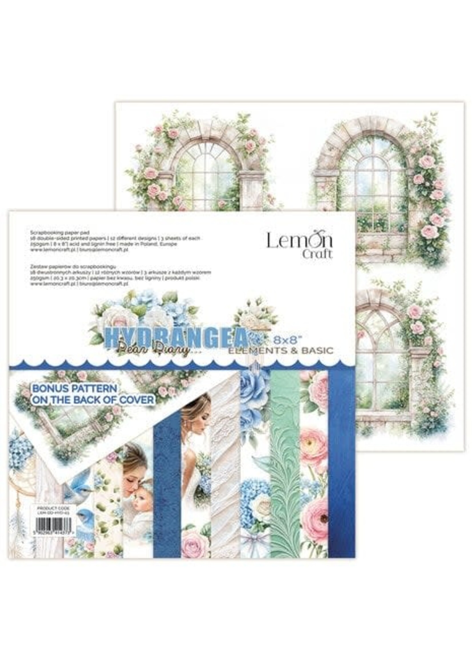 Dear Diary Hydrangea Elements & Basic 8x8 Inch Paper Pad (LEM-DD-HYD-03)