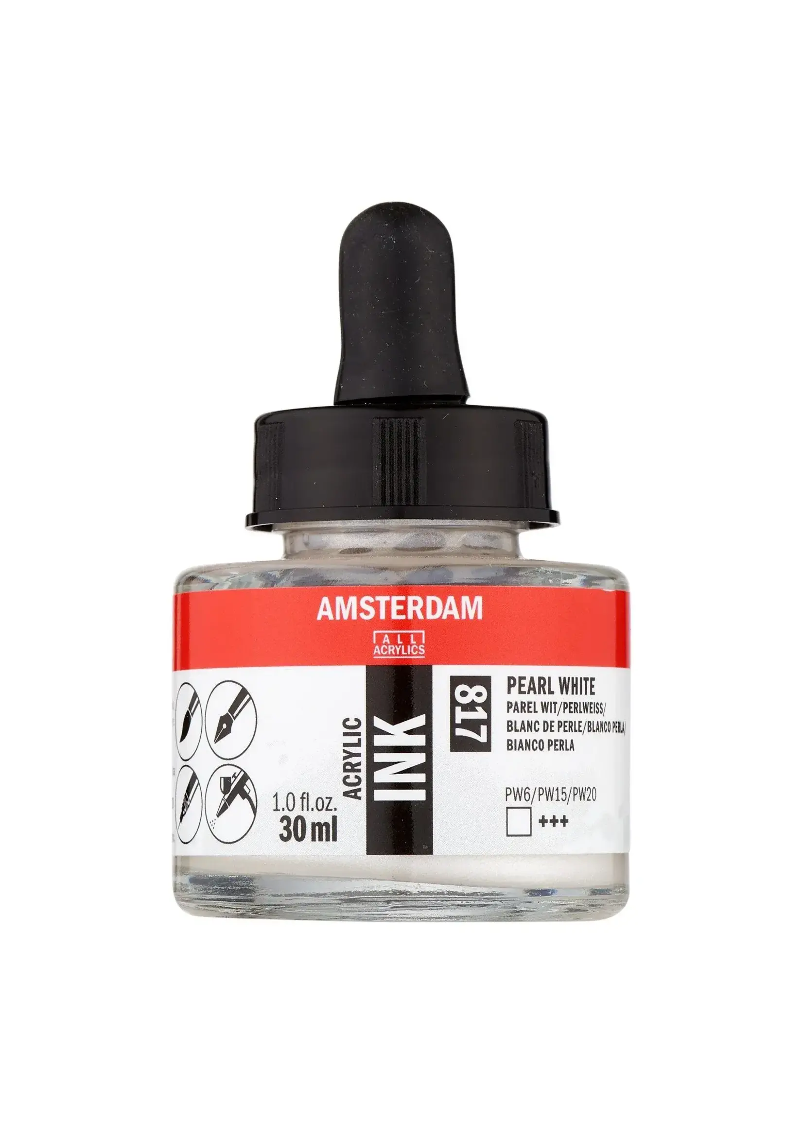 Amsterdam • Acryl Inktpot Parelwit 30ml Amsterdam alle acrylverf17208170