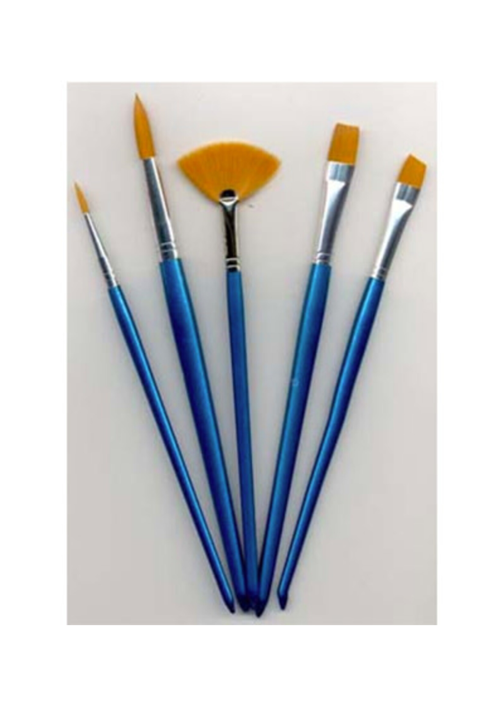 12185-8501 - Artist Brush Set, fan, round, angular, flat