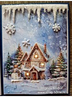 Cozy winterkaart met lichtjes