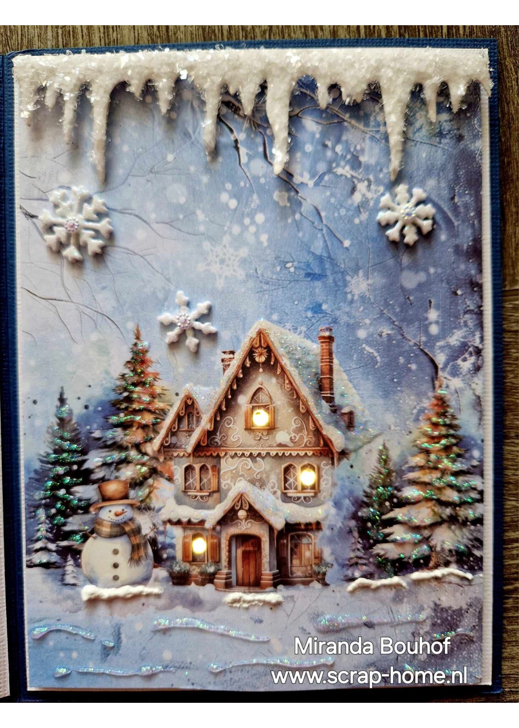 Cozy winterkaart met lichtjes