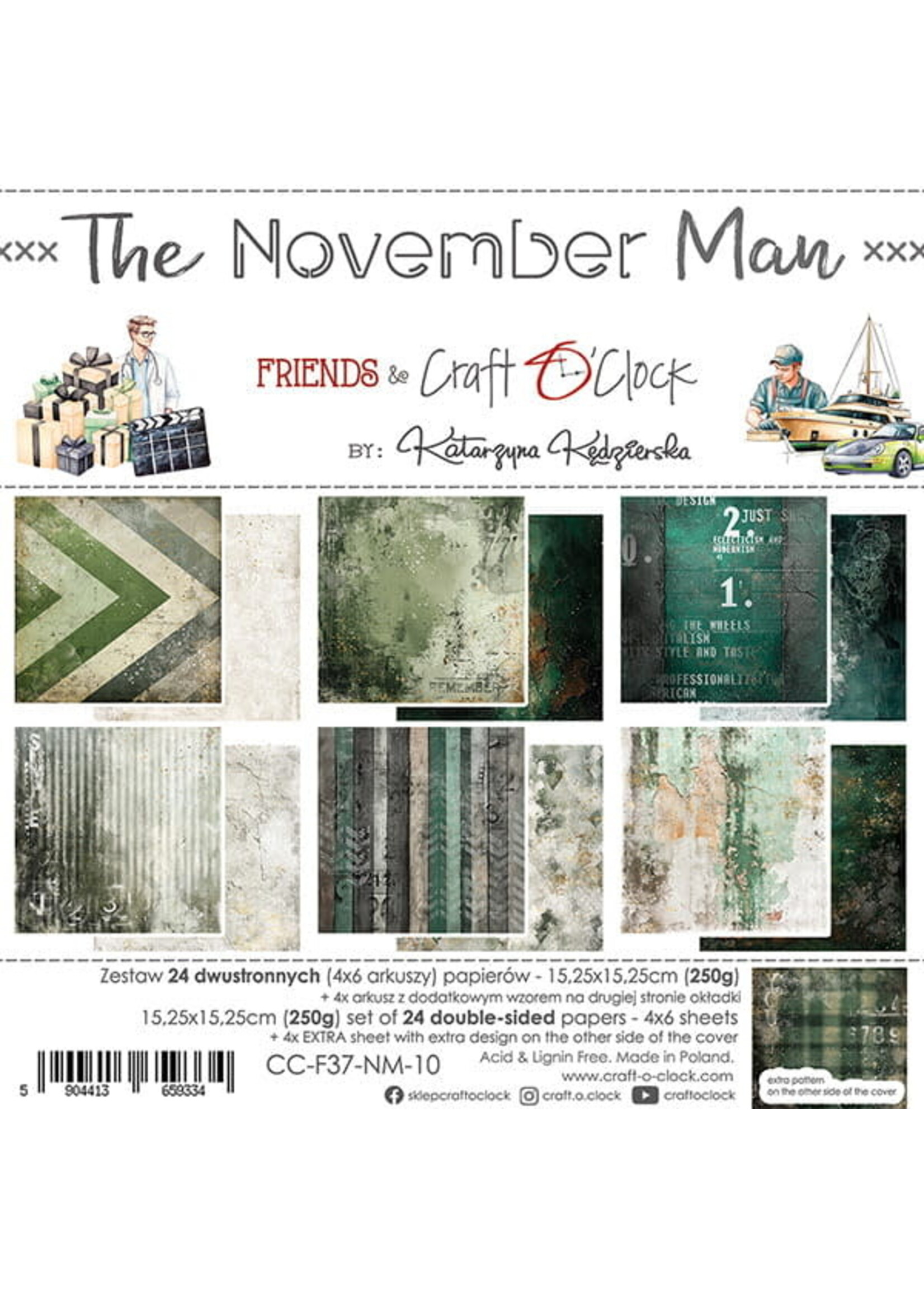 THE NOVEMBER MAN - een set papieren 15,25x15,25cm
