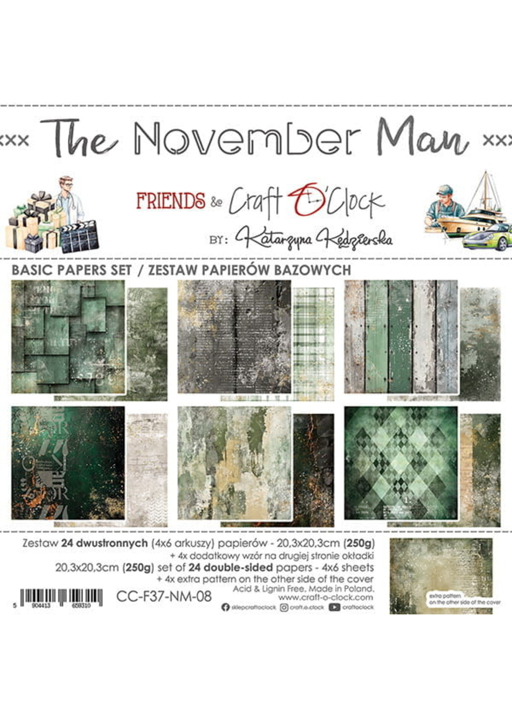 THE NOVEMBER MAN - een set papieren 20,3x20,3cm - BASIC