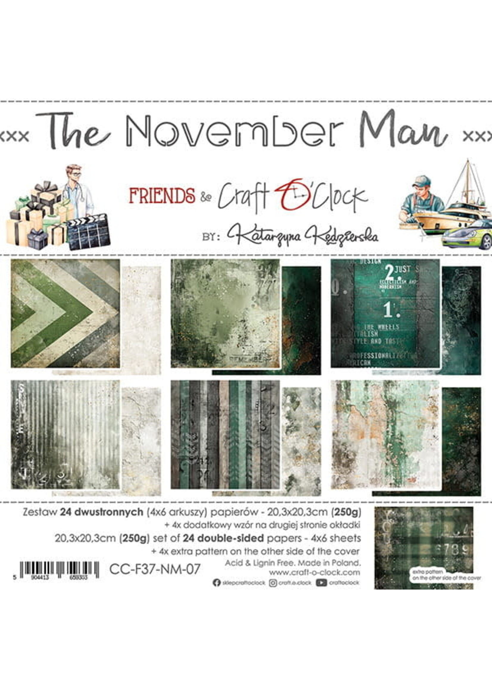 THE NOVEMBER MAN - een set papieren 20,3x20,3cm