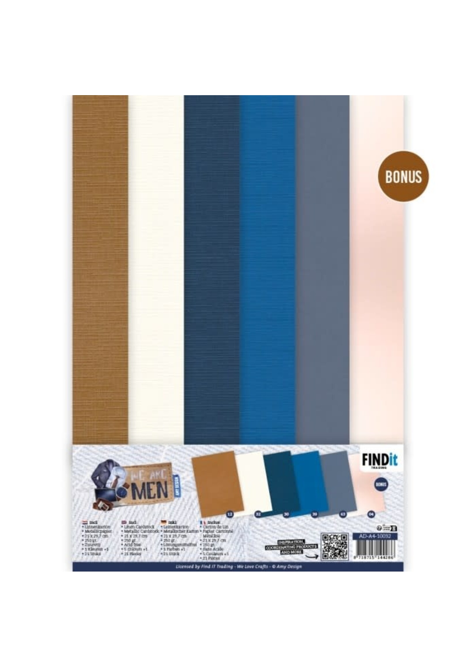 Linen Cardstock Pack - Amy Design - We Are Men - A4
