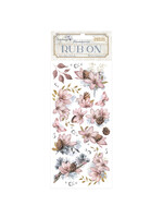 Rub-on cm 10,16x21,6 - Create Happiness Dewdrops pinecones and flowers CME Code: DFLRB126