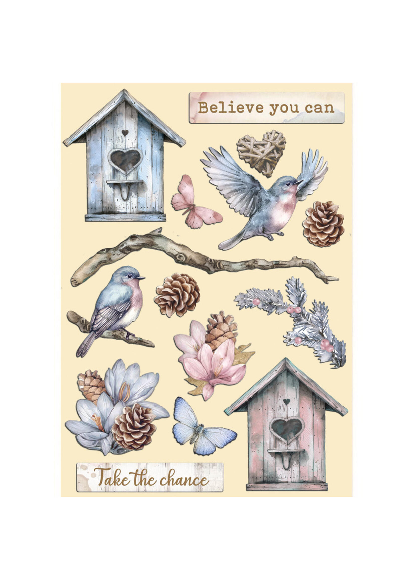 Gekleurde Houten vorm A5 - Create Happiness Dauwdruppels CME-code: KLSP176