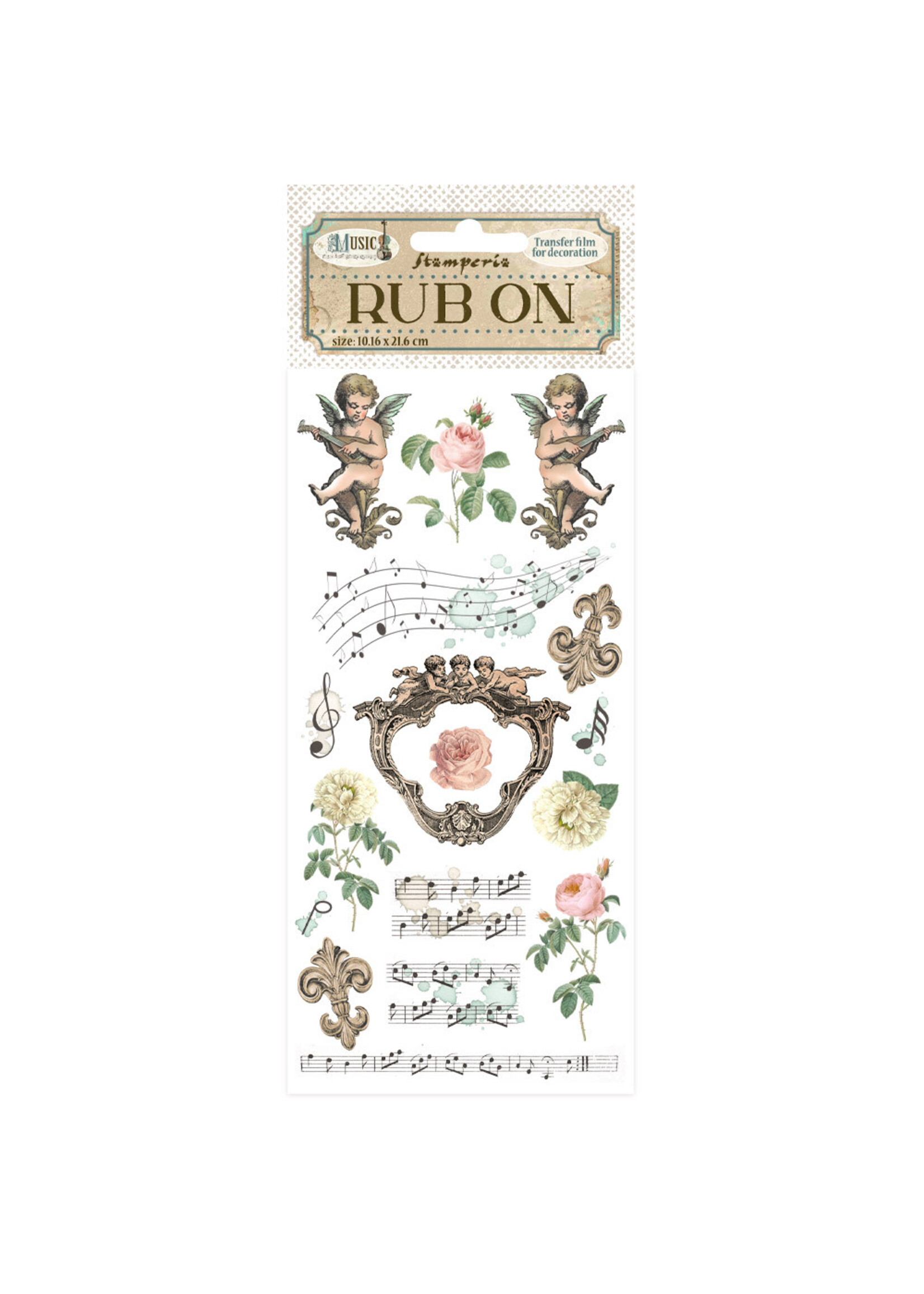 Rub-on cm 10,16x21,6 - Muziek engelen CME-code: DFLRB125