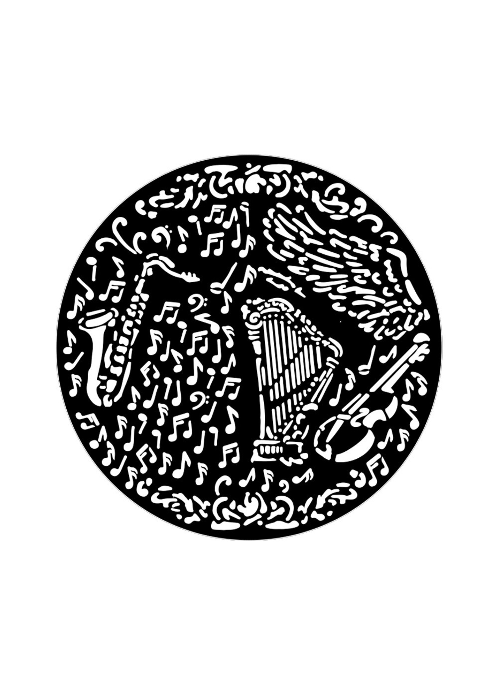 Dik stencil cm 18X18 - Muziek viool en trompet CME-code: KSTDQ120