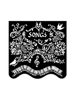 Dik stencil cm 18X18 - Muziek, liedjes en piano CME-code: KSTDQ119