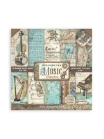 Scrapbooking Klein Blok 10 vellen cm 20,3X20,3 (8"X8") - Muziek CME-code: SBBS118