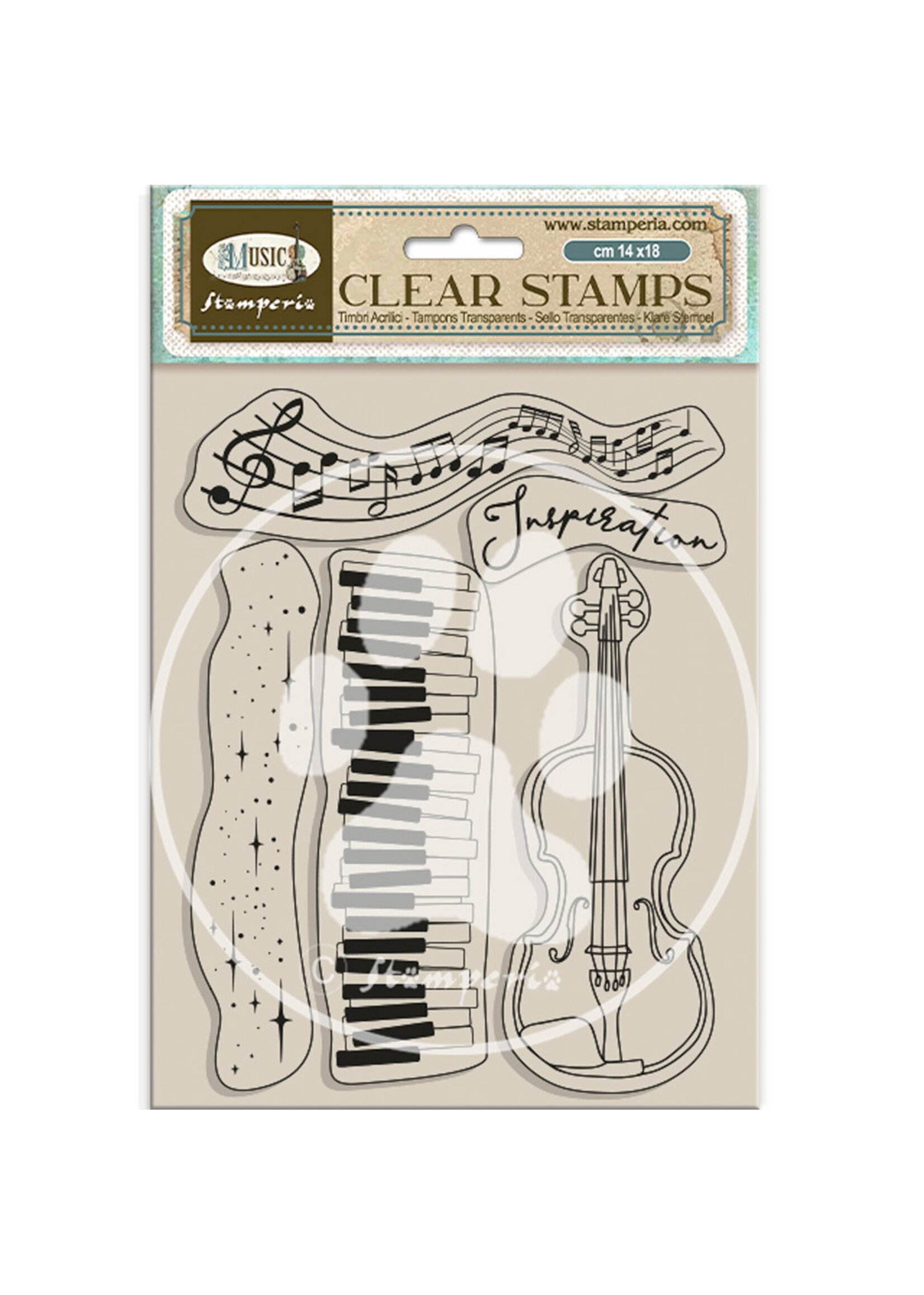Acrylstempel cm 14x18 - Muziek viool CME-code: WTK204