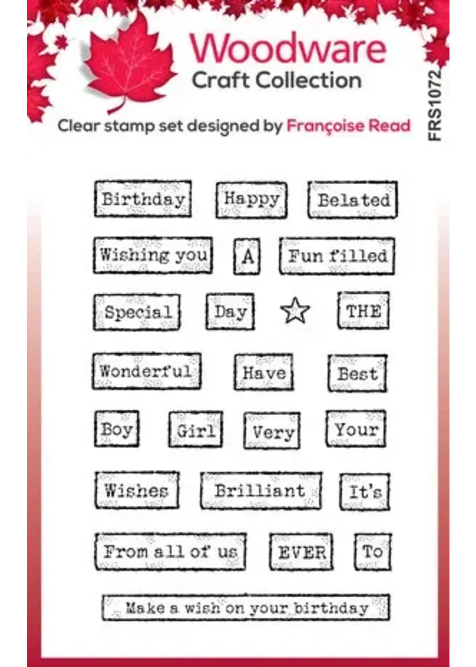 Birthday Tape Words Clear Stamps (FRS1072)