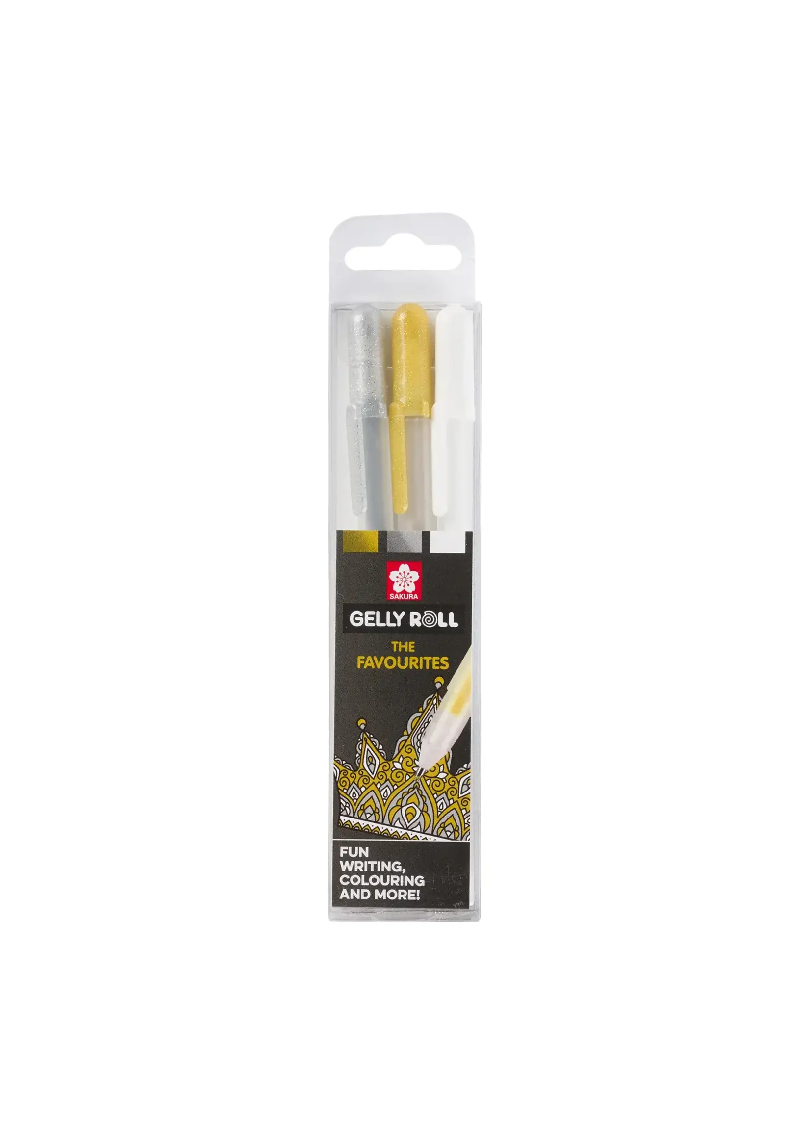 Sakura • Gelly roll gelpen Goud, Zilver & Wit 3stuks SakuraPOXPGBMIX3A
