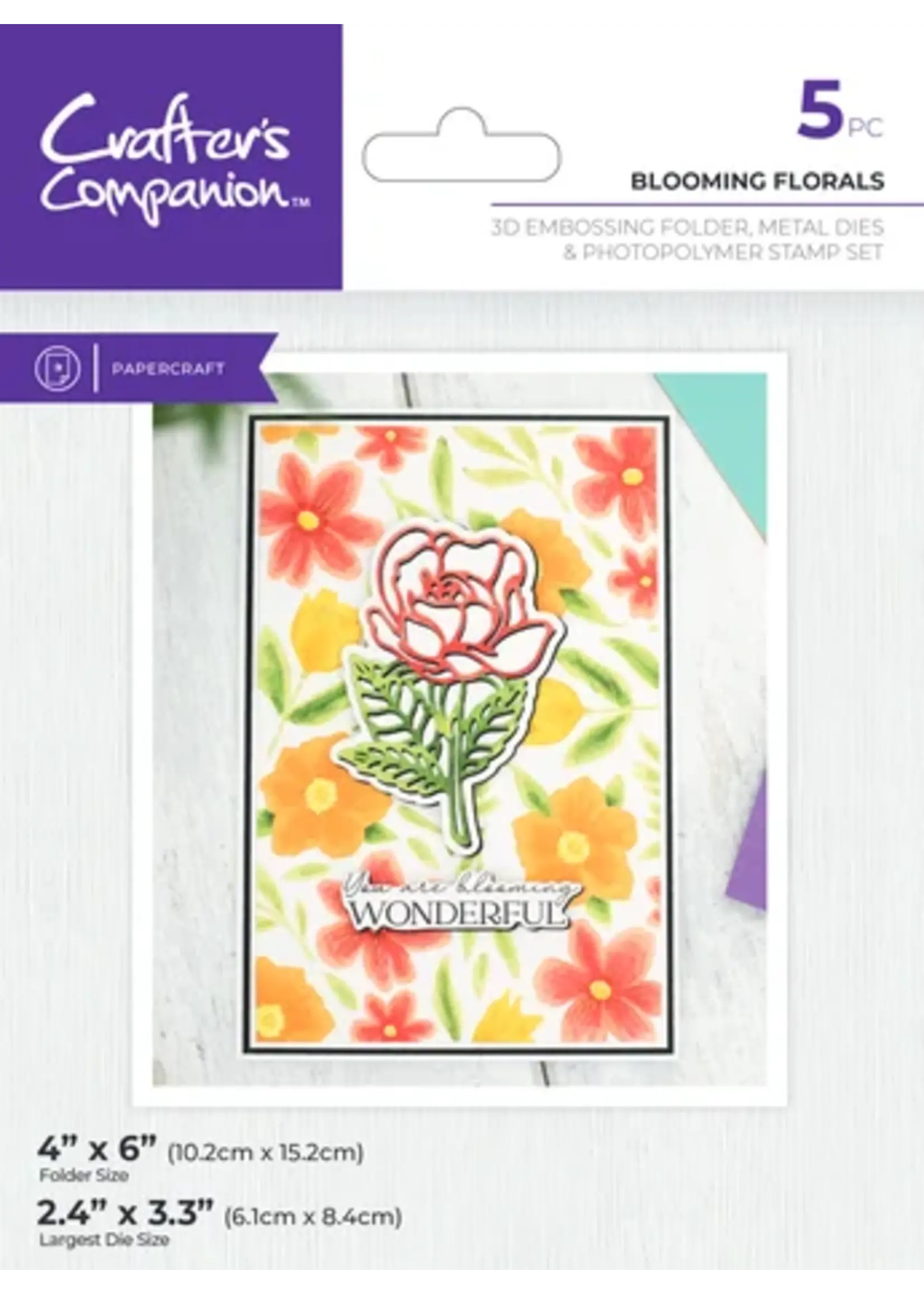 3D Embossing Folders, Dies and Stamps Blooming Florals (CC-3DEF4-MD-STP-BLF)