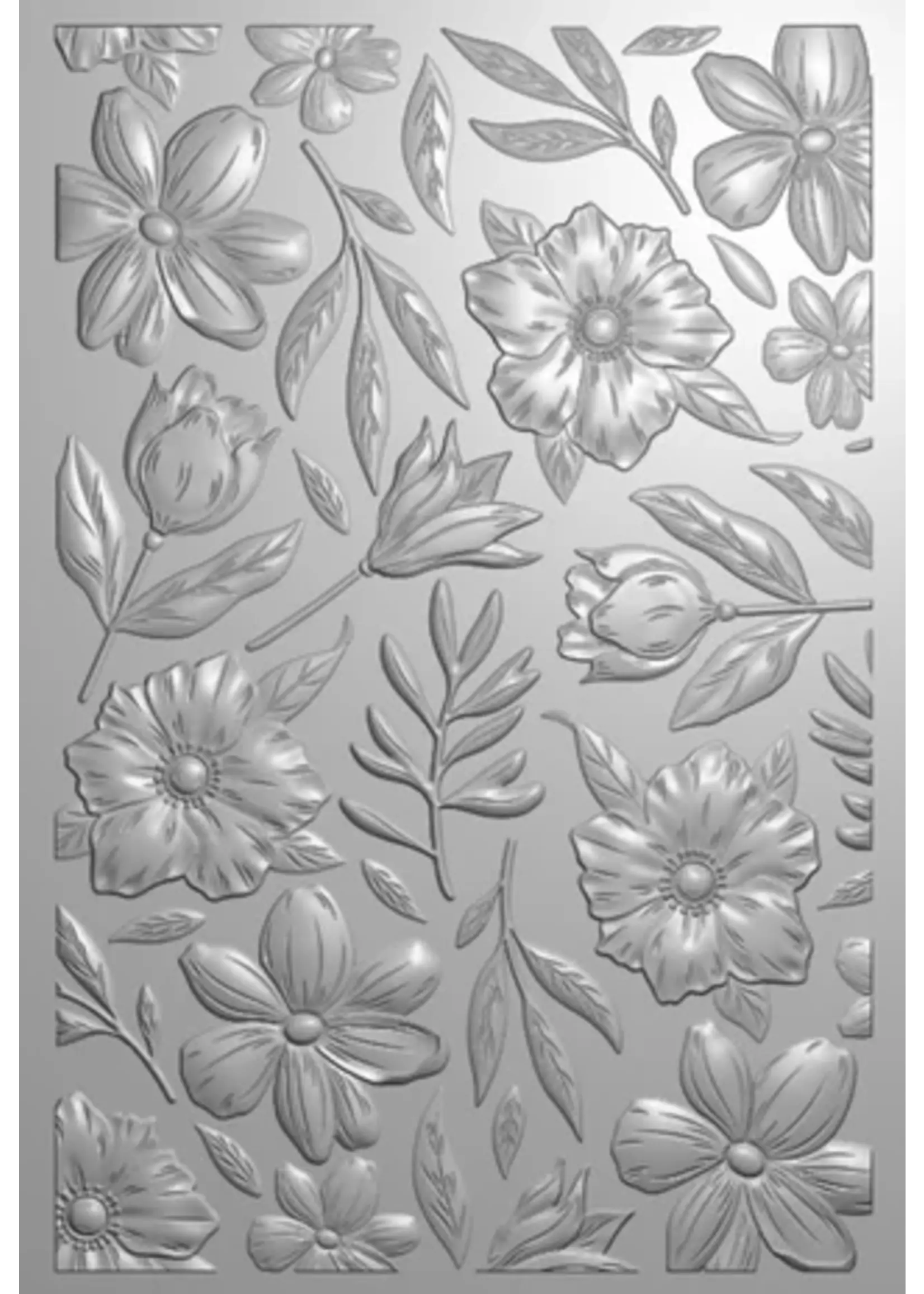 3D Embossing Folders, Dies and Stamps Blooming Florals (CC-3DEF4-MD-STP-BLF)