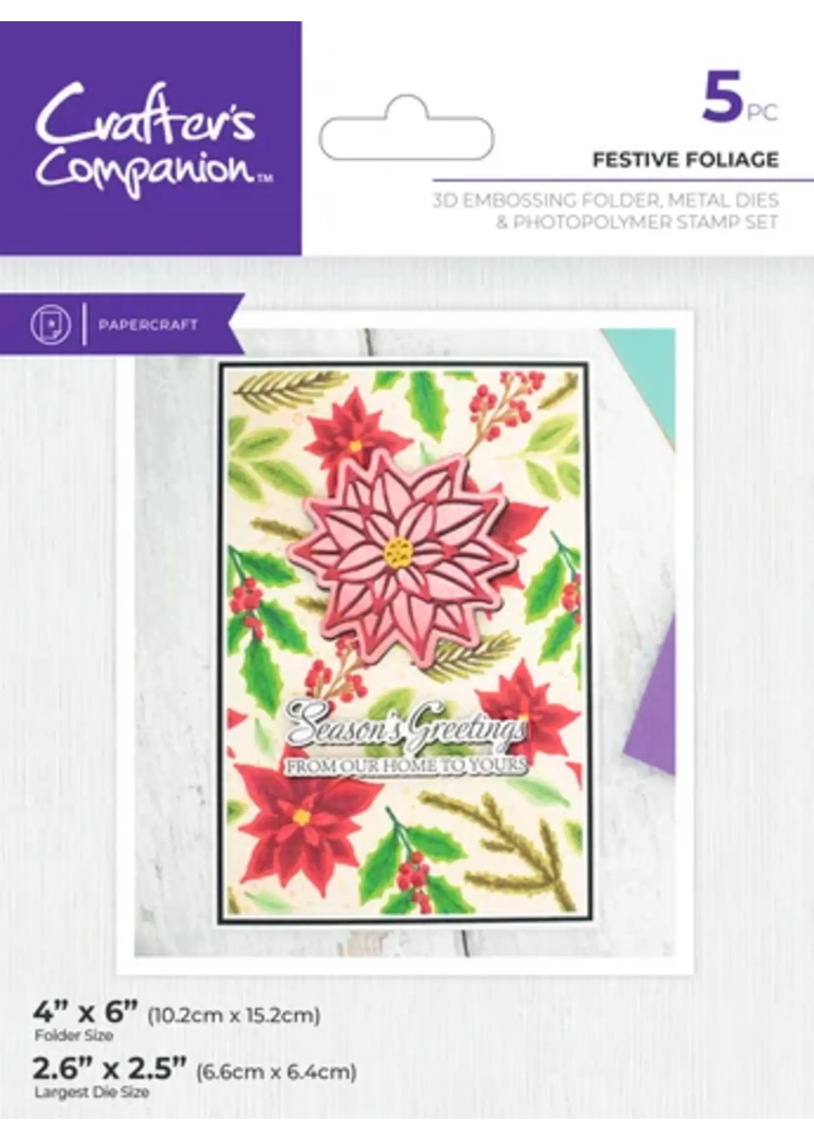 3D Embossing Folders, Dies and Stamps Festive Foliage (CC-3DEF4-MD-STP-FEF)