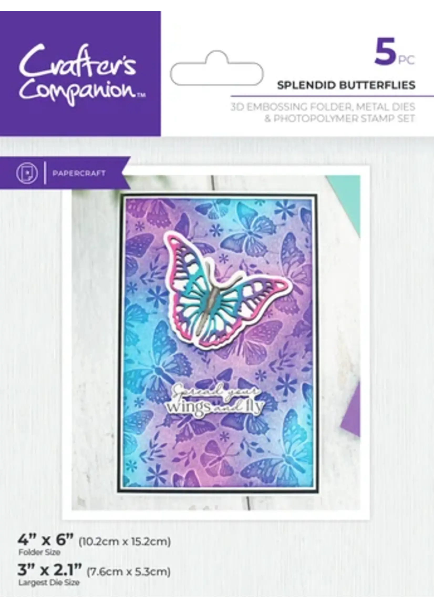 3D Embossing Folders, Dies and Stamps Splendid Butterflies (CC-3DEF4-MD-STP-SPB)