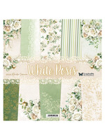 White Roses, 12" x 12" scrapbooking paper pack